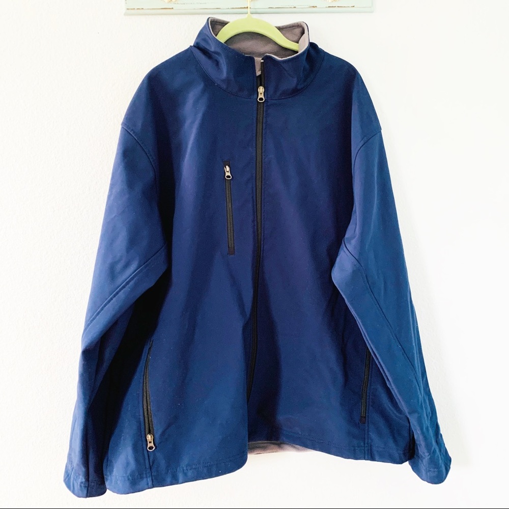 Destinations Blue Zippered Lightweight Jacket XXL